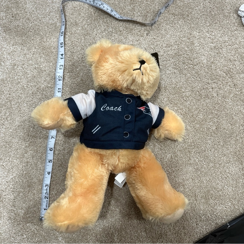Good stuff NFL official patriots coach teddy bear plush jacket NWT